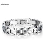 Style masculine - croix classique en titane acier bracelet homme - argent Style masculine - croix classique en titane acier bracelet homme - argent