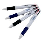 Stylo bille 4 couleurs - lot de 4 stylos - rtractable - pointe fine - bleu noir rouge et vert