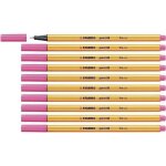 Stylo � bille fineliner point 88 - stabilo - haut erica - paquet de 10 - couleur violet bruy�re - pointe ...