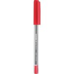 Stylo  bille - schneider - tops 505 - pointe moyenne - rouge - corps transparent