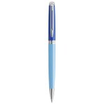 Stylo bille waterman hmisphre laque bleue finition palladium recharge noire pointe moyenne coffret ...