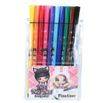 Stylos feutre - na!na!na! - surprise - 10 pices - pinceau et fineliner - pour enfants