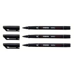 Stylo - feutres ohpen permanent pointe moyenne 1mm encre indlbile noir - stabilo - lot de 3