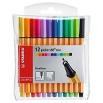 Stylo feutre pointe fine stabilo point 88 mini - pochette de 12 mini s