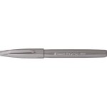 Stylo feutre - pentel - ses15 - gris - pointe de pinceau flexible - largeur de trac variable