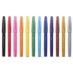 Stylo feutre - pentel - sign pen ses15 - pointe de pinceau flexible - noir