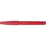 Stylo feutre - pentel - ses15 - rouge - pointe pinceau flexible - largeur variable