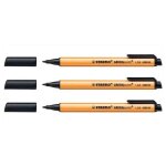 Stylo feutre - stabilo - greenpoint - lot de 3 - pointe large 08 mm - noir