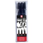 Stylo pinceau - sakura - pigma brush - tui de 3 - couleur noire - pointe fine