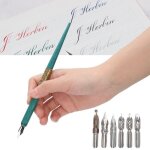 Stylo plume calligraphie anglaise - tbest - 6 embouts - rsistant  lusure