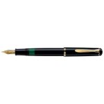 Stylo plume - pelikan - m 200 - noir - plume dore en acier inoxydable - rechargeable