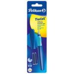 Stylo plume - pelikan - twist deep blue - couleur bleu foncé - pointe moyenne - non rechargeable Stylo plume - pelikan - twist deep blue - couleur bleu foncé - pointe moyenne - non rechargeable