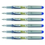Stylos plume - pilot - v - pen silver - lot de 6 - pointe moyenne - couleur bleu Stylos plume - pilot - v - pen silver - lot de 6 - pointe moyenne - couleur bleu