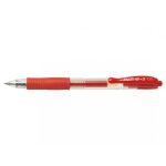 Stylo roller gel g - 2 rouge - pilot - pointe fine 05mm - corps transparent - grip en caoutchouc