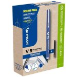 Stylo roller - pilot - v5 hi - tecpoint - fine - rechargeable - bleu