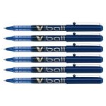 Stylo roller - pilot - vball vb5 - encre liquide - pointe mtal - lot de 6 - bleu