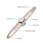 Stylo rotatif - omabeta - stylo � bille lumineux - argent - or - multifonction avec led