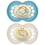 Sucettes - mam sucette original nuit - 18 + mois - silicone - x2 (modle : renard et ours)