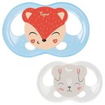 Sucettes soft touch silicone tigex - lot de 2 - taille 6 - 18 m - ourson chat