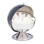 Relaxdays sucrier avec couvercle roulant acier brillant sucre sucreries bote de gateaux rondpour sucre ...