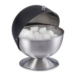 Relaxdays sucrier acier inoxydable bote  sucre en morceaux avec couvercle bonbons hxd : 155 x 14 cm ...