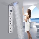 Junsottor colonne de douche hydromassante led - affichage lcd et douchette et 8 grandes buses massants ...
