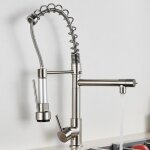 Suguword robinet de cuisine - douchette flexible - pivotante 360� - robinet mitigeur - nickel bross�