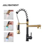 Robinet de cuisine led - avec ressort en spirale - pivotants � 360� - robinet mitigeur cuisine douchette ...