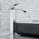 Robinet salle bain cascaderobinet lavabo cascade avec bec hauteur mitigeur lavabo cascade chaude et froide ...