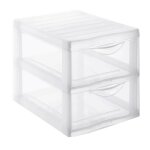 Sundis mini tour de rangement orgamix a4 gm 2 tiroirs 365x26x255 cm transparent