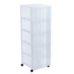 Tour de rangement en plastique 5 tiroirs avec roues sundis modulo
