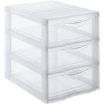 Sundis tour de rangement orgamix a5 3 tiroirs 255x185x255 cm transparent