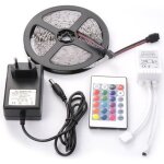 Sunix kit ruban lumineux led bande guirlande flexible led 5m non - etanche � leau smd 3528 300leds rgb ...