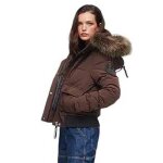 Superdry everest hooded puffer bomber veste multicolore - marron (java brown) 44 femme