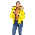 Veste superdry everest hooded puffer bomber - utah gold yellow - femme Veste superdry everest hooded puffer bomber - utah gold yellow - femme