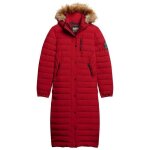 Superdry fuji hooded longline puffer veste rouge (varsity red) 44 femme
