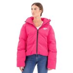 Superdry hooded boxy puffer jacket veste - rouge framboise - femme