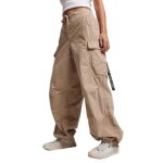 Superdry pantalon cargo - stone wash taupe brown - s - m femme