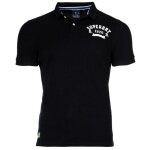 Polo homme superdry - noir - manches courtes - col polo
