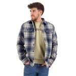 Superdry wool miller overshirt veste roderick check dark blue s homme