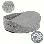 Superkissen24 lit pour chien chat panier ovale corbeille gris blanc taille m couchage