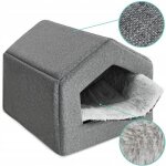 Superkissen24 niche pour chien chat lit panier corbeille gris noir taille l couchage Superkissen24 niche pour chien chat lit panier corbeille gris noir taille l couchage