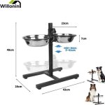 Support � bar pour chat chien repas 1. 8l bols doubles amovible gamelle noir - zcy willonin�