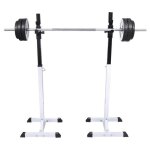 Vidaxl support barres haltres longs musculation sport salle de gym maison 90363