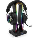 Support casque gaming - spirit of gamer - sentinel - 11 effets lumineux - hub usb - compatible pc / ps4 ...
