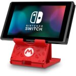 Support console - nintendo switch - super mario - hori - socle ajustable angle jeu - mario design