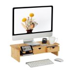 Relaxdays support décran en bambou 2 tiroirs réhausseur décran dordinateur / laptop hxlxp : 14 x 54 x ... Relaxdays support décran en bambou 2 tiroirs réhausseur décran dordinateur / laptop hxlxp : 14 x 54 x ...