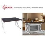 Support de four � micro - ondes - huole - meuble de rangement cuisine � 1 niveau noir - 54 * 35 * 34. ...