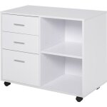 Homcom - organisateur de bureau - bois - 80x40x65cm - blanc