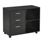 Homcom - organisateur de bureau - bois - 80x40x65cm - noir